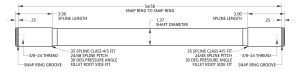 Spidertrax Series 30 Full Float Shaft 35 Splined, 6-38 in. – technical detail 1