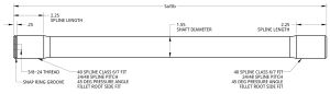 Preview: Spidertrax Full Float Shaft 40 Spline, 44-50 in. – technische Darstellung 1