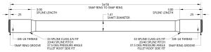 Spidertrax Series 30 Full Float Shaft 33 Splined, 6-38 in. – technical detail 1