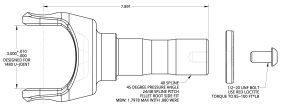 Spidertrax 1480 40 Spline Stub for Ultimate Unit Bearings – technical detail 1