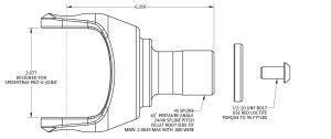 Spidertrax Pro Series 45 Spline Stub for Pro Series Unit Bearings – technical detail 1