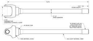 Spidertrax Ultimate Inner Shaft 35 Spline, 38-44 in. – technical detail 1