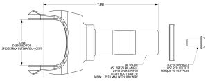 Spidertrax Ultimate 40 Spline Stub for Ultimate Unit Bearings – technical detail 1