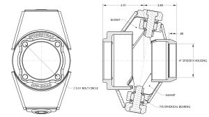 Spidertrax Ultimate Knuckle (4 in.) Chromoly, No Steer Arms – technical detail 1