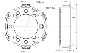 Spidertrax 6-1/2 in. BC Hat for Solid Rotors – technical detail 1