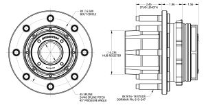 Spidertrax Pro Series Radlagereinheit 8 on 6-1/2 x 9/16" Stud – technische Darstellung 1