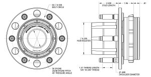 Spidertrax Pro Series Radlagereinheit 6 on 6-1/2 x 5/8" Stud – technische Darstellung 1