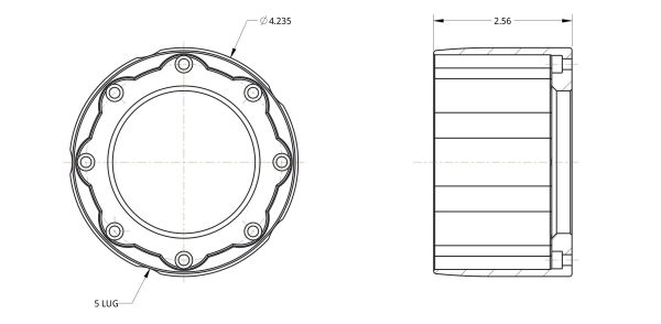 Spidertrax Ultimate Unit Bearing 5 Lug Drive Snout – technical detail 1