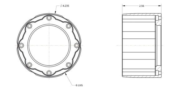 Spidertrax Ultimate Radlagereinheit 6/8 Lug Drive Snout – technische Darstellung 1