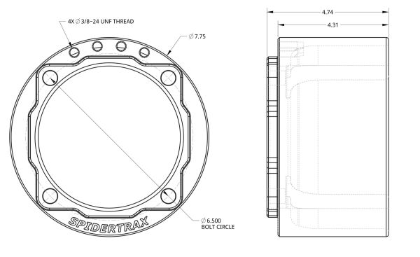 Spidertrax Series 30 Builder Bells 4130 Chromoly – technische Darstellung 1