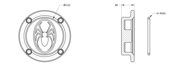 Spidertrax Pro Series Unit Bearing 36 Spline Drive Cover – technical detail 1