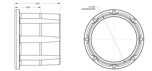 Spidertrax Pro Series Unit Bearing Drive Snout – technical detail 1