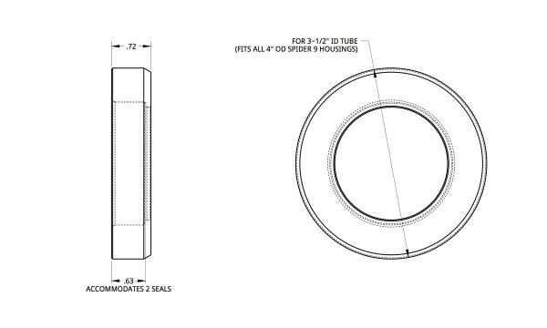 Spidertrax Outboard Seal (4 in.) for 31-35 Spline Shafts – technical detail 1