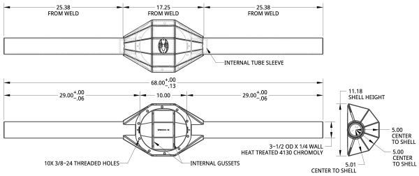 Spidertrax Spider 9 Housing (3.5 in.) High Clearance, 9 in. Gears – technical detail 1