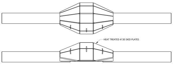 Spidertrax Spider 9 Achsgehäuse Skid Plate 4" Achsgehäuse – technische Darstellung 1