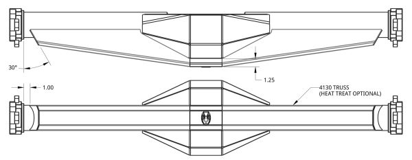 Spidertrax Spider 9 Heat Treated Truss 3-1/2" Achsgehäuse – technische Darstellung 1