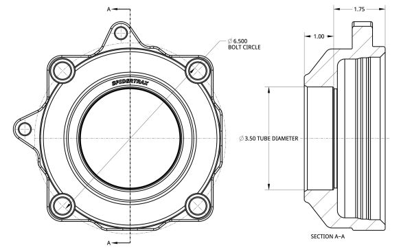 Spidertrax Pro Series Floater Ends (3.5 in.) Chromoly – technical detail 1