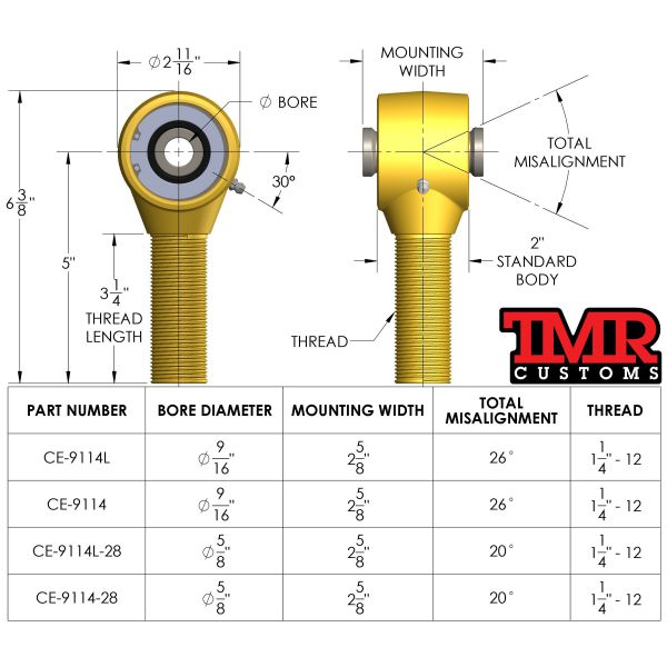 TMR Customs 1-1/4" Forged Johnny Joint (STANDARD BODY) – image 3