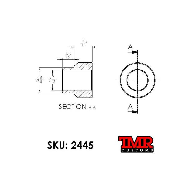 TMR Customs Coil Over Shock Spacer (1/2" Bolt x 1-1/2" Mounting Width) – image 5