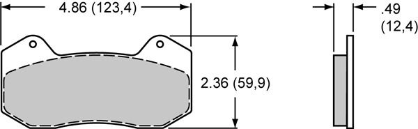 Maßzeichnung Bremsbelagtyp Wilwood 6712